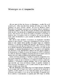 Montaigne en el Ampurdán / Blas Matamoro | Biblioteca Virtual Miguel de Cervantes