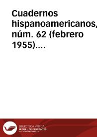 Cuadernos hispanoamericanos, núm. 62 (febrero 1955). Brújula de actualidad | Biblioteca Virtual Miguel de Cervantes