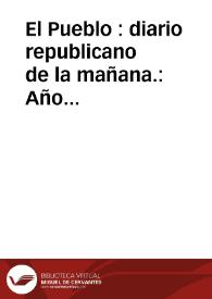 El Pueblo : diario republicano de la mañana.: Año XLIII Número 15102/15127 - noviembre 1936 mes completo | Biblioteca Virtual Miguel de Cervantes