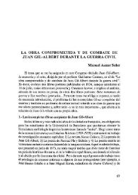 La obra comprometida y de combate de Juan Gil-Albert durante la guerra civil / Manuel Aznar Soler | Biblioteca Virtual Miguel de Cervantes