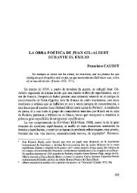 La obra poética de Juan Gil-Albert durante el exilio / Francisco Caudet | Biblioteca Virtual Miguel de Cervantes