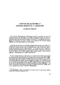 Cartas de Altamira a Dorado Montero y Unamuno / Laureano Robles | Biblioteca Virtual Miguel de Cervantes
