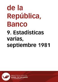 9. Estadísticas varias, septiembre 1981 | Biblioteca Virtual Miguel de Cervantes