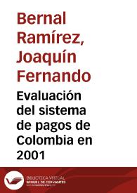 Evaluación del sistema de pagos de Colombia en 2001 | Biblioteca Virtual Miguel de Cervantes
