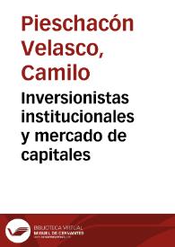 Inversionistas institucionales y mercado de capitales | Biblioteca Virtual Miguel de Cervantes