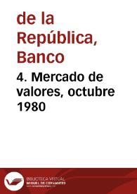 4. Mercado de valores, octubre 1980 | Biblioteca Virtual Miguel de Cervantes