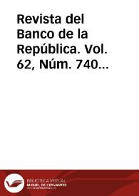 Revista del Banco de la República. Vol. 62, Núm. 740 (junio 1989) | Biblioteca Virtual Miguel de Cervantes