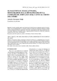 El palentino P. Tolrá (1739-1830), restaurador de las Humanidades en la Compañía de Jesús (1815-1830): canto al Cristo del Otero  / Antonio Astorgano Abajo | Biblioteca Virtual Miguel de Cervantes