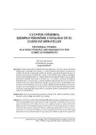 Cuentos efímeros. Ejemplo verosímil y diálogo en el "Llibre de meravelles" / José Aragüés Aldaz | Biblioteca Virtual Miguel de Cervantes