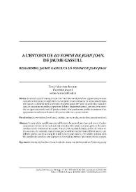 A l'entorn de "Lo somni de Joan Joan", de Jaume Gassull / Tomàs Martínez Romero | Biblioteca Virtual Miguel de Cervantes