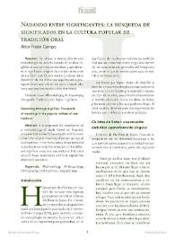 Nadando entre significantes: la búsqueda de significados en la cultura popular de tradición oral / Aitor Freán Campo | Biblioteca Virtual Miguel de Cervantes