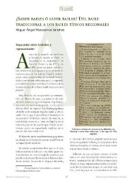 ¿Saber bailes ó saber bailar? Del baile tradicional a los bailes típicos regionales / Miguel Ángel Montesinos Sánchez | Biblioteca Virtual Miguel de Cervantes