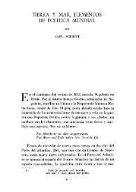 Tierra y mar, elementos de política mundial / por Carl Schmitt | Biblioteca Virtual Miguel de Cervantes