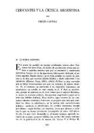 Cervantes y la crítica argentina / por Emilio Carilla | Biblioteca Virtual Miguel de Cervantes