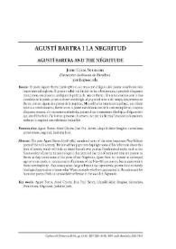 Agustí Bartra i la negritud / Jordi Cerdà Subirachs | Biblioteca Virtual Miguel de Cervantes
