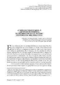 "Unión de voluntades" y "Ajuste de intereses": el matrimonio en el teatro sentimental del siglo XVIII / María Jesús García Garrosa | Biblioteca Virtual Miguel de Cervantes