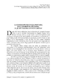La correspondencia privada del escritor célebre: D. Juan Valera en sus cartas / Pilar Vega Rodríguez | Biblioteca Virtual Miguel de Cervantes