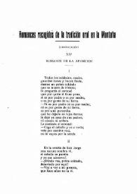 Romances recogidos de la tradición oral en la montaña (Continuación) / José María De Cossío | Biblioteca Virtual Miguel de Cervantes