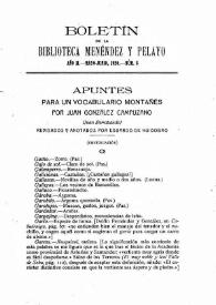 Apuntes para un vocabulario montañés. Por Juan González Campuzano (Juan Sierrapando). Revisados y anotados por Eduardo de Huidobro (Continuación) / Juan González Campuzano | Biblioteca Virtual Miguel de Cervantes