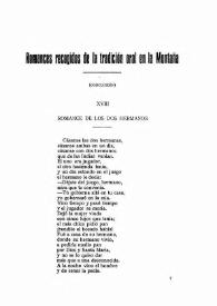 Romances recogidos de la tradición oral en la montaña (Conclusión) / José María De Cossío | Biblioteca Virtual Miguel de Cervantes