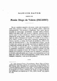 Nuevos datos acerca de Mosén Diego Valera (1412-1486?) / Adolfo Bonilla y San Martín | Biblioteca Virtual Miguel de Cervantes