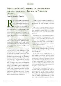 Demetrio Díaz Gilarranz, un desconocido para los vecinos de Bernuy de Porreros (Segovia) / Pascual González Galindo | Biblioteca Virtual Miguel de Cervantes