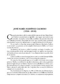 José María Martínez Cachero : (1924 - 2010)
 / Andrés Amorós | Biblioteca Virtual Miguel de Cervantes