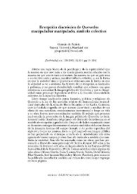 Recepción diacrónica de Quevedo: manipulador manipulado, símbolo colectivo / Germán de Patricio | Biblioteca Virtual Miguel de Cervantes