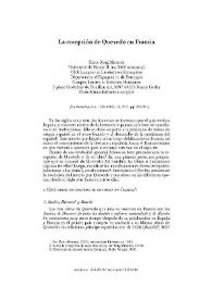 La recepción de Quevedo en Francia / Marie Roig Miranda | Biblioteca Virtual Miguel de Cervantes