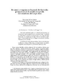 De amor y venganza en la poesía de Quevedo: perspectivas de la amada envejecida en la tradición del "carpe diem" / María José Alonso Veloso | Biblioteca Virtual Miguel de Cervantes