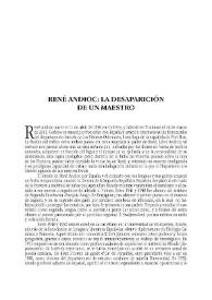 René Andioc. la desaparición de un maestro / Guillermo Carnero | Biblioteca Virtual Miguel de Cervantes
