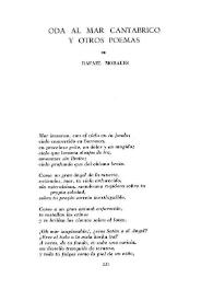 "Oda al mar Cantábrico" y otros poemas / de Rafael Morales | Biblioteca Virtual Miguel de Cervantes