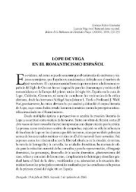 Lope de Vega en el Romanticismo español / Enrique Rubio Cremades | Biblioteca Virtual Miguel de Cervantes