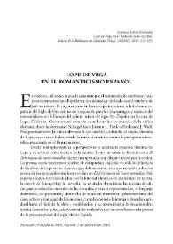 Lope de Vega en el Romanticismo español / Enrique Rubio Cremades | Biblioteca Virtual Miguel de Cervantes
