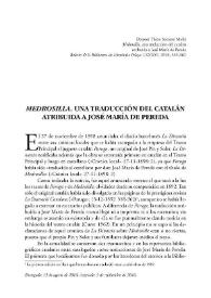 "Medrosilla", una traducción del catalán atribuida a José María de Pereda / Dolores Thion Soriano Mollá | Biblioteca Virtual Miguel de Cervantes