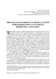 Presencia de Washington Irving y otros norteamericanos en la España romántica (1826-1846) / Salvador García Castañeda | Biblioteca Virtual Miguel de Cervantes