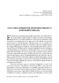 Una carta inédita de Menéndez Pelayo a José Ramón Mélida / Fernando de Vierna | Biblioteca Virtual Miguel de Cervantes
