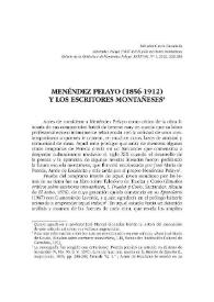 Menéndez Pelayo (1856-1912) y los escritores montañeses / Salvador García Castañeda | Biblioteca Virtual Miguel de Cervantes