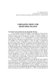 Cervantes visto por Menéndez Pelayo / Ana L. Baquero Escudero | Biblioteca Virtual Miguel de Cervantes