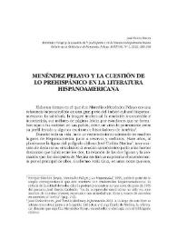 Menéndez Pelayo y la cuestión de lo prehispánico en la literatura hispanoamericana / José Carlos Rovira | Biblioteca Virtual Miguel de Cervantes
