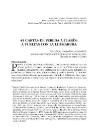 45 cartas de Pereda a Clarín: a vueltas con la literatura / Jesús Rubio Jiménez y Antonio Deaño Gamallo | Biblioteca Virtual Miguel de Cervantes