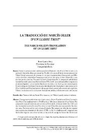 La traducció de Narcís Oller d’«Un llibre trist» / Ivan Garcia Sala | Biblioteca Virtual Miguel de Cervantes