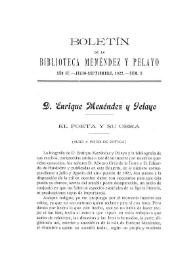 Don Enrique Menéndez y Pelayo. El poeta y su obra (algo a modo de crítica) / José Ramón Lomba y Pedraja | Biblioteca Virtual Miguel de Cervantes