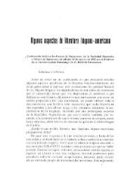 Algunos aspectos de la literatura hispano-americana. Conferencia leída en los Cursos de Vacaciones de la Sociedad Menéndez y Pelayo, de Santander, el sábado 22 de agosto de 1925, por el Profesor de la Universidad de Hamburgo / Rodolfo Grossmam | Biblioteca Virtual Miguel de Cervantes