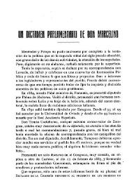 Un dictamen parlamentario de don Marcelino [Dictamen de la Comisión referente al proyecto de ley pidiendo un crédito para adquirir la Biblioteca que perteneció al difunto duque de Osuna] / M. A.  | Biblioteca Virtual Miguel de Cervantes