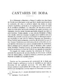 Cantares de boda / José María de Cossío | Biblioteca Virtual Miguel de Cervantes