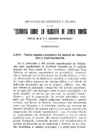 Apostillas de Menéndez Pelayo a los «Estudios sobre la Filosofía de Santo Tomás» por el M. R. P. Zeferino González (Continuación) / Marcial Solana | Biblioteca Virtual Miguel de Cervantes