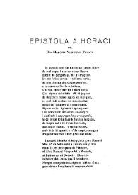 Epístola a Horaci del Dr. Marceli Menéndez Pelayo / del Dr. Marceli Menendez Pelayo ; traductor Jaume Bofarull | Biblioteca Virtual Miguel de Cervantes