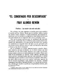 "El Condenado por desconfiado" y Fray Alonso Remón / José López Tascón | Biblioteca Virtual Miguel de Cervantes