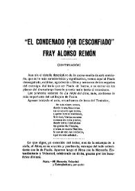 "El Condenado por desconfiado" y Fray Alonso Remón (continuación) / José L. Tascón | Biblioteca Virtual Miguel de Cervantes